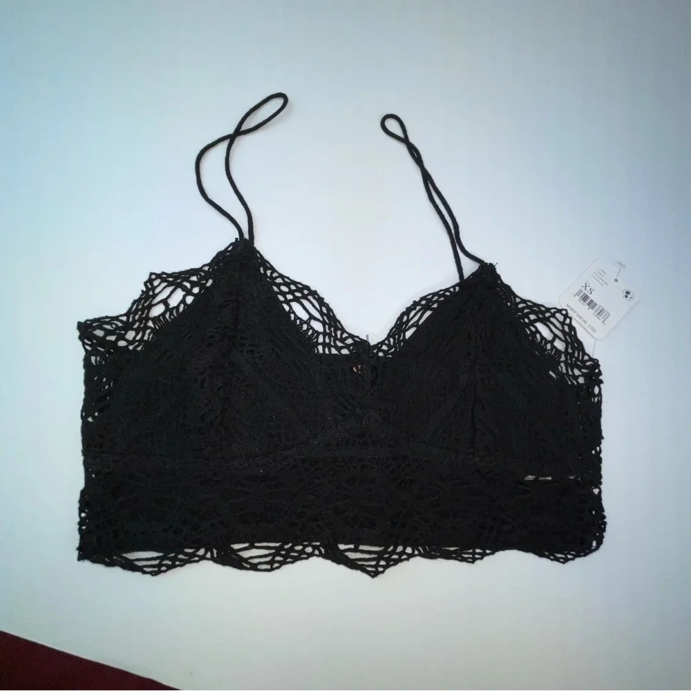 NWT Free People Mariana Bralette Black Sz XS